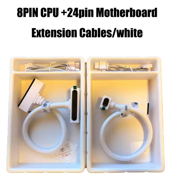 AIJS ATX 24PIN Extension Cable, ARGB PC Cable with 5V 3Pin,18AWG 90 Degree Right-Angle Design Male-to-Female Connectors