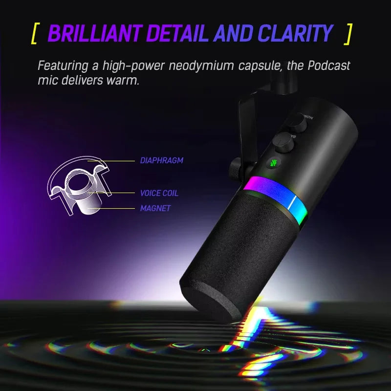 🎧 MovingMic NV7 – Microfone Profissional USB/XLR para Streaming, Podcast e Gaming