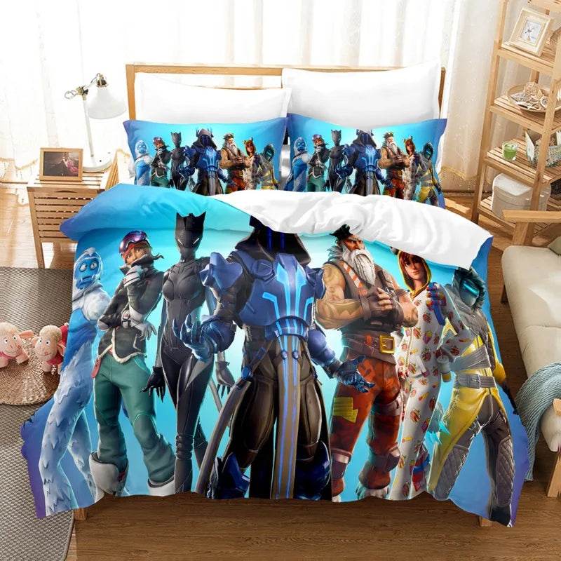 🎮🛏️ Fortnite Bedding Suit – Transforme o Quarto em um Campo de Batalha Épico! 🛏️🎮