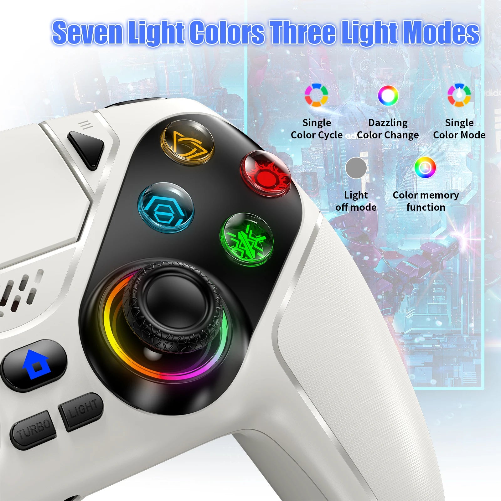 Controle Wireless para PS5 com Tecnologia Hall Effect, Turbo Programável e RGB Personalizável