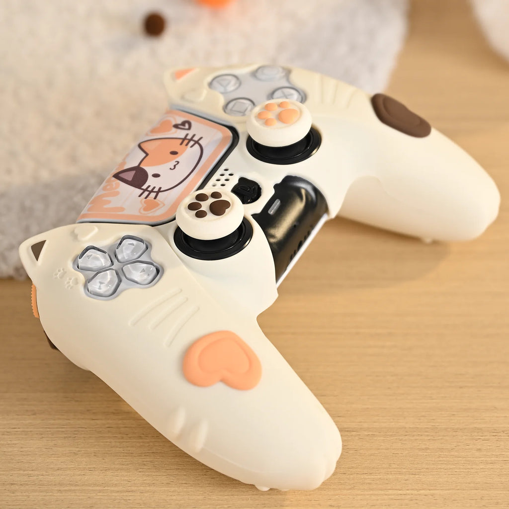 Protetor de Silicone Cute Calico Cat para Comando Sony DualSense 5 (PS5)