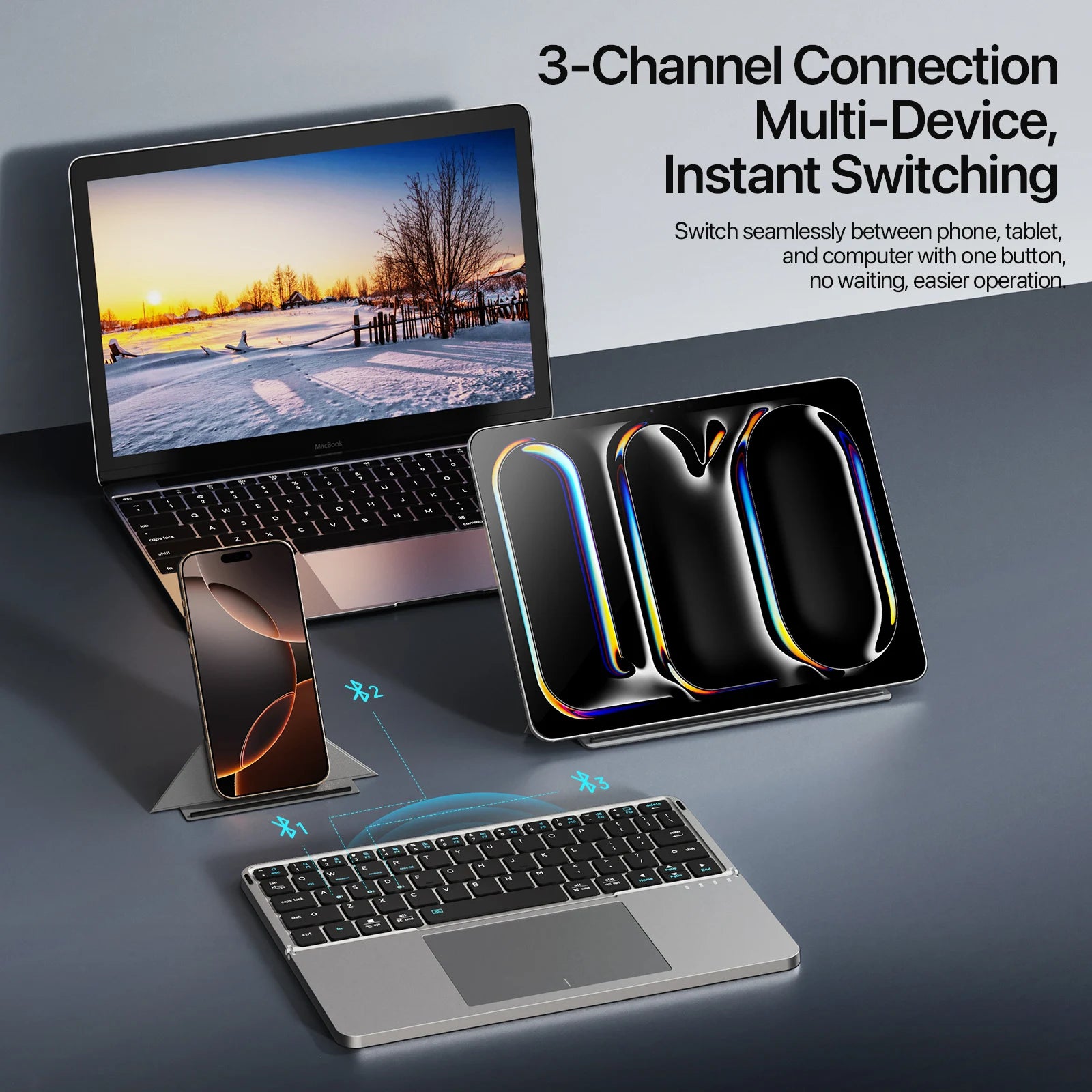 PHONEPACE Multifunctional Foldable Bluetooth Keyboard – Poder, Portabilidade e Estilo!