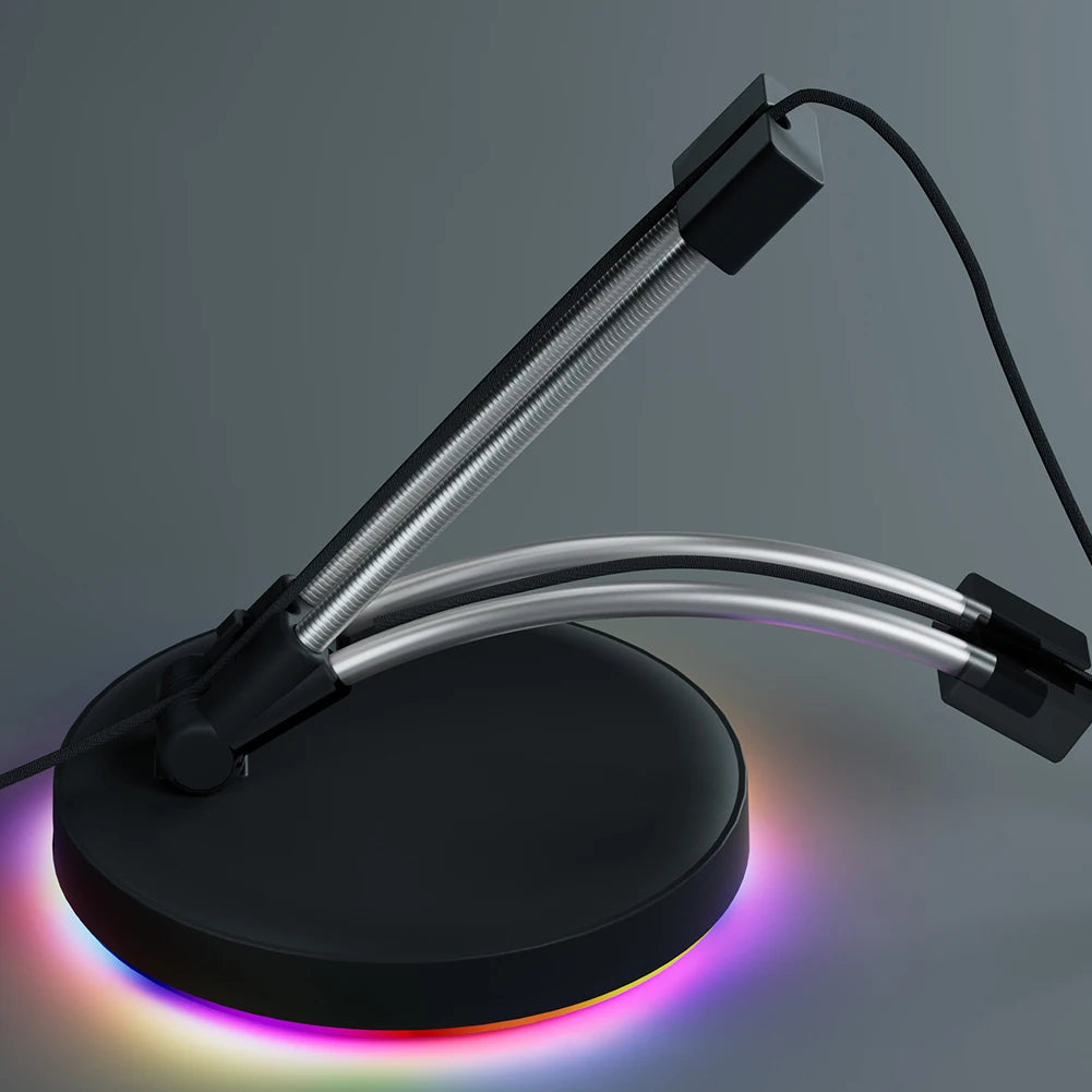 🖱️🌈 RGB Mouse Bungee – Suporte de Cabo com Iluminação Gamer e Base Antiderrapante 🌈🖱️