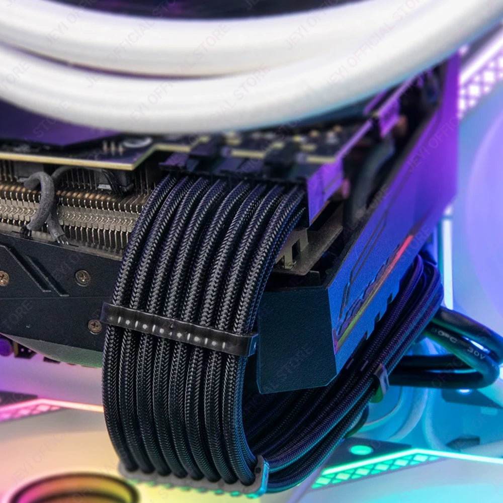 JEYI PSU Extension Cable Kit – 24Pin ATX + 8Pin EPS + 6+2Pin PCIe