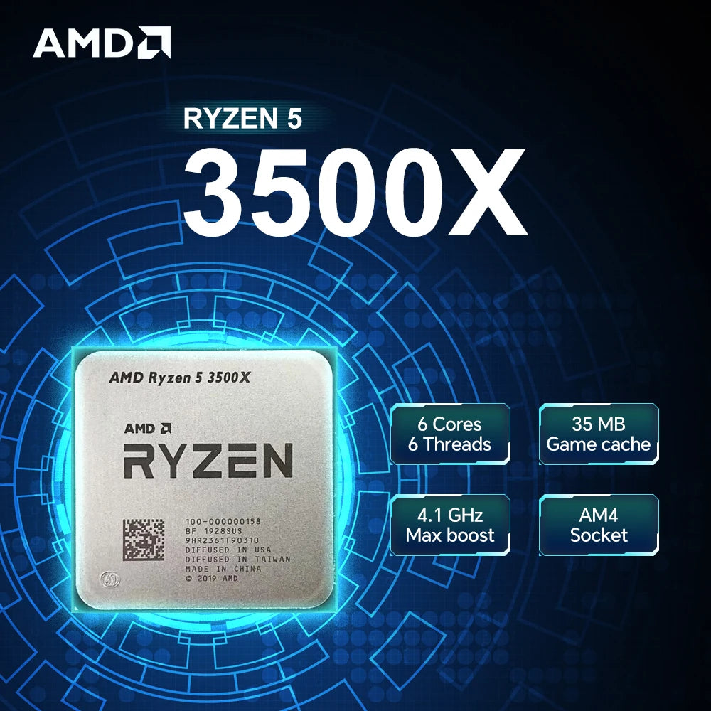 Processador AMD Ryzen 5 3500X – 6 Núcleos, até 4.1GHz, Socket AM4