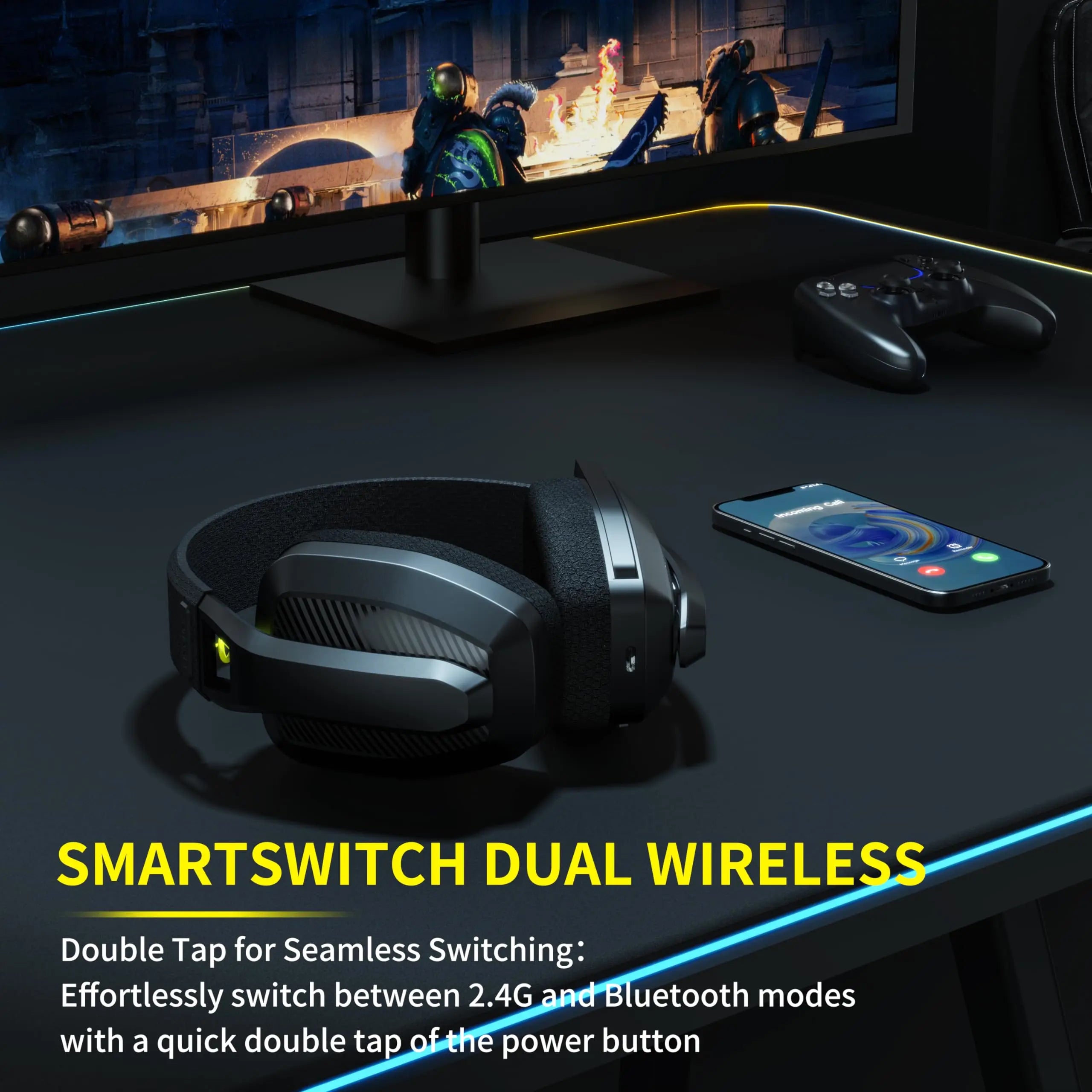 Headset Gamer Sem Fio BINNUNE