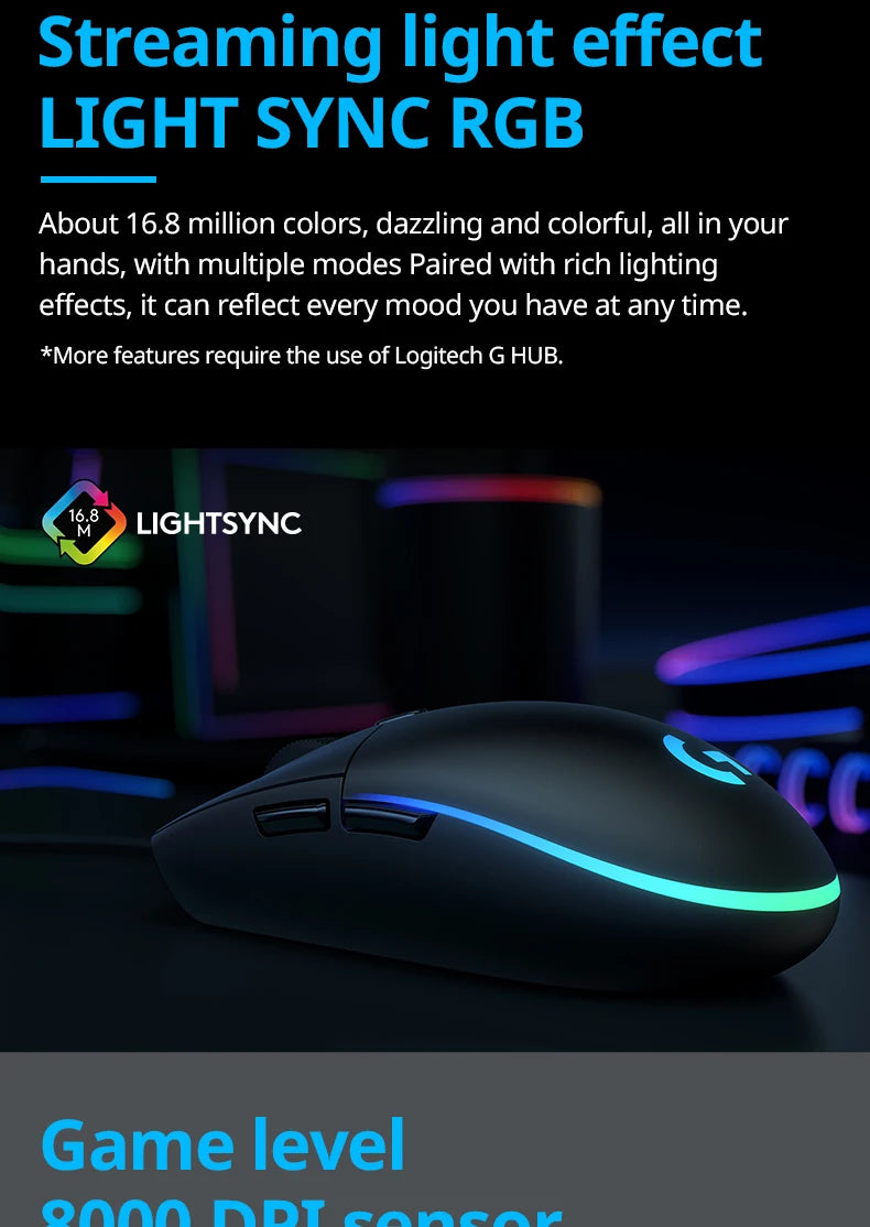 🖱️ Mouse Gamer Logitech G102 LIGHTSYNC RGB