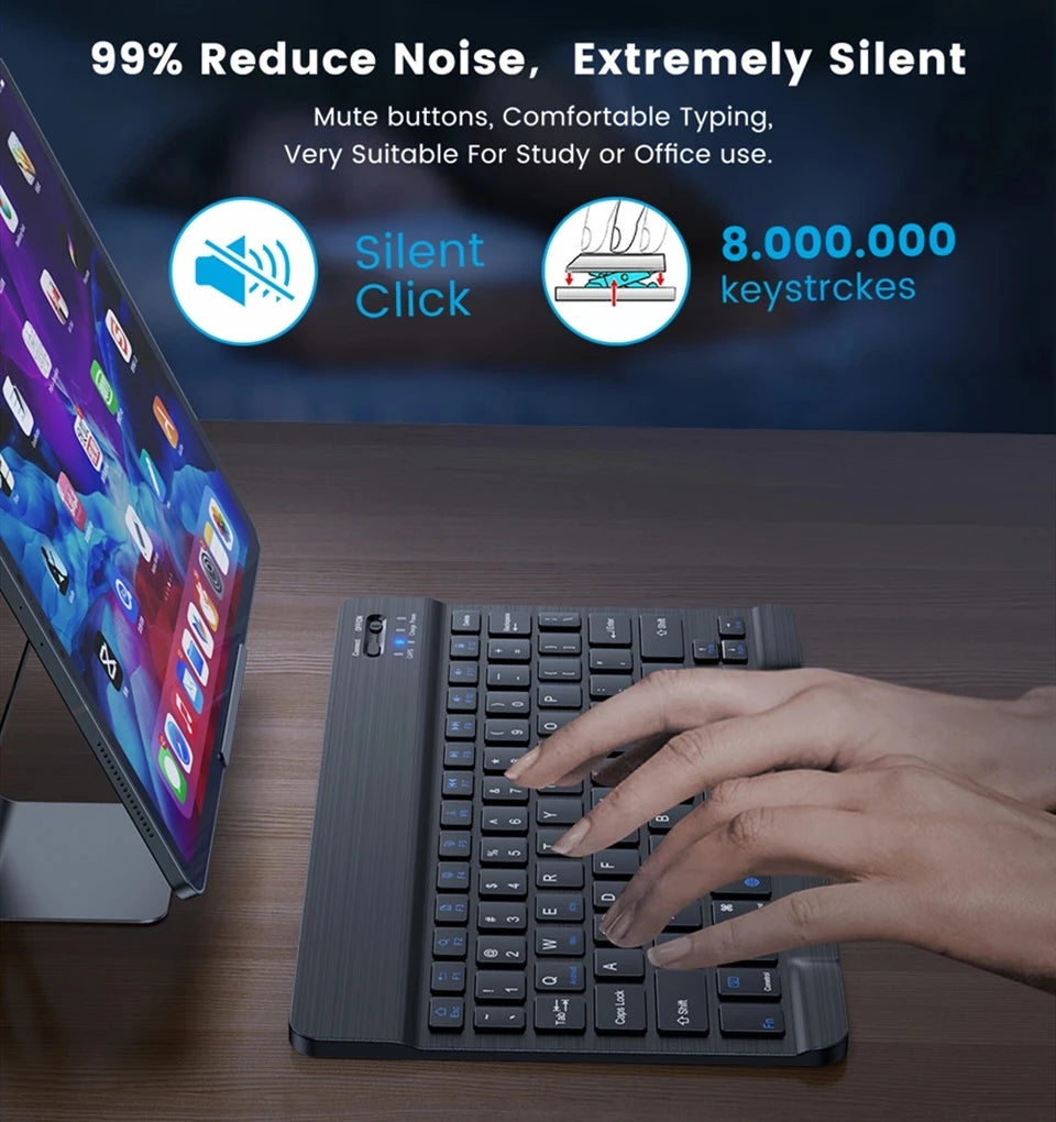 Teclado Bluetooth Sem Fio com Mouse
