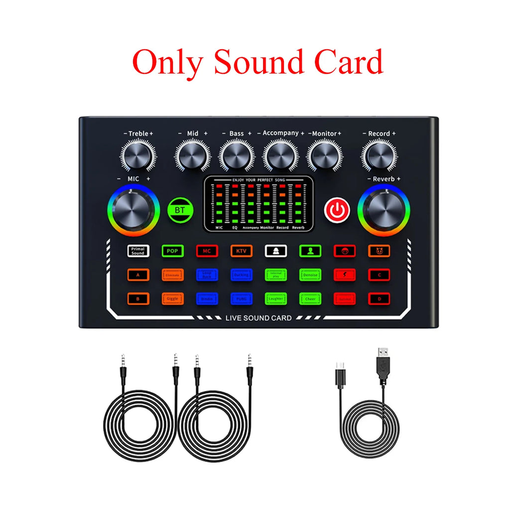 F009 Live Sound Card + Microfone BM800