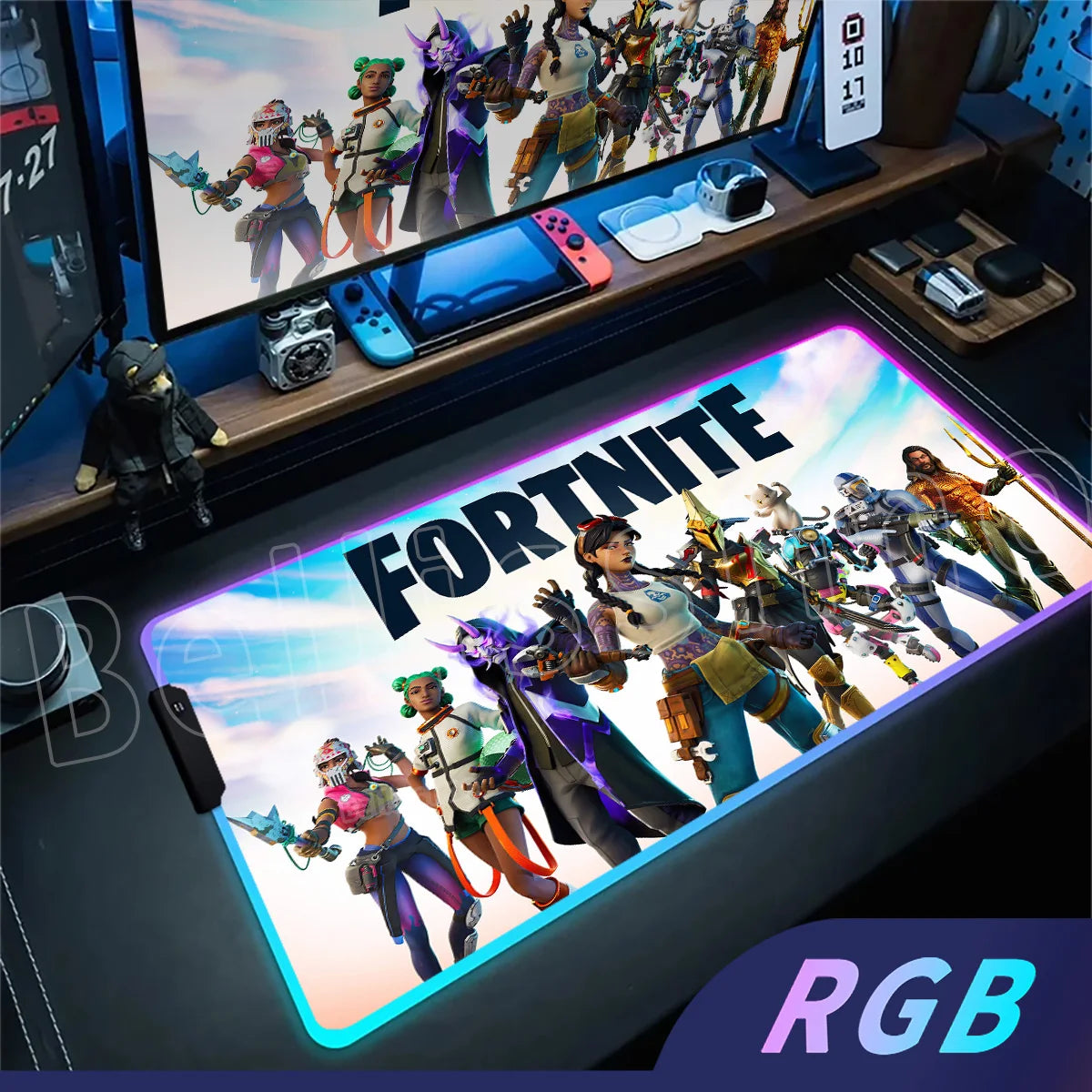 🎮 Mouse Pad Gamer RGB Fortnite — Alta Definição e Desempenho Profissional!
