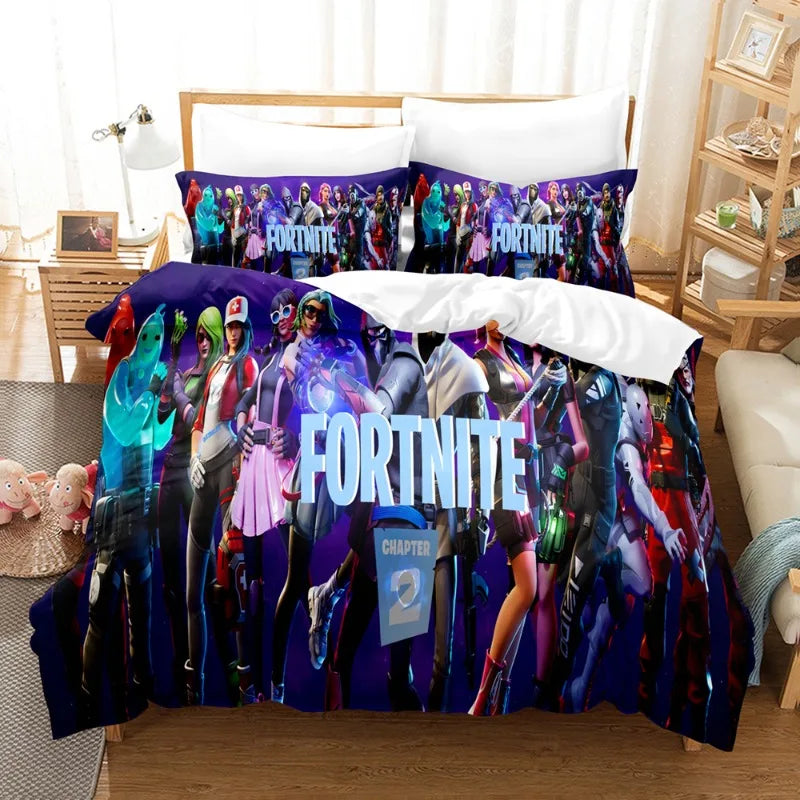 🎮🛏️ Fortnite Bedding Suit – Transforme o Quarto em um Campo de Batalha Épico! 🛏️🎮