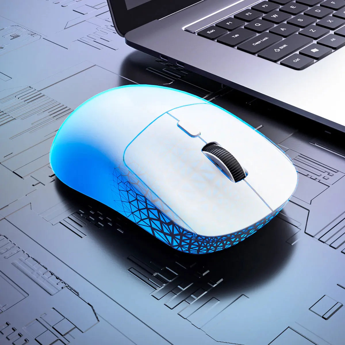Mouse Gamer Wireless Recarregável YTYIN 6400 DPI | Bluetooth + 2.4G | Silencioso | Alta Precisão para PC, iPad, Notebook