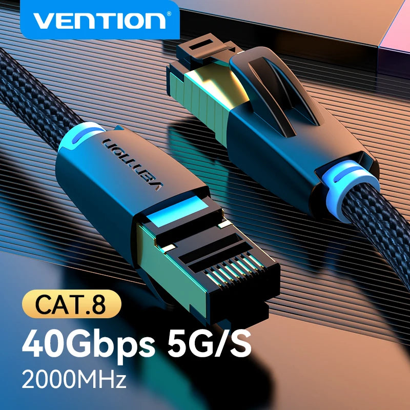 ⚡ Vention CAT8 Ethernet Cable – Velocidade Máxima e Estabilidade Profissional