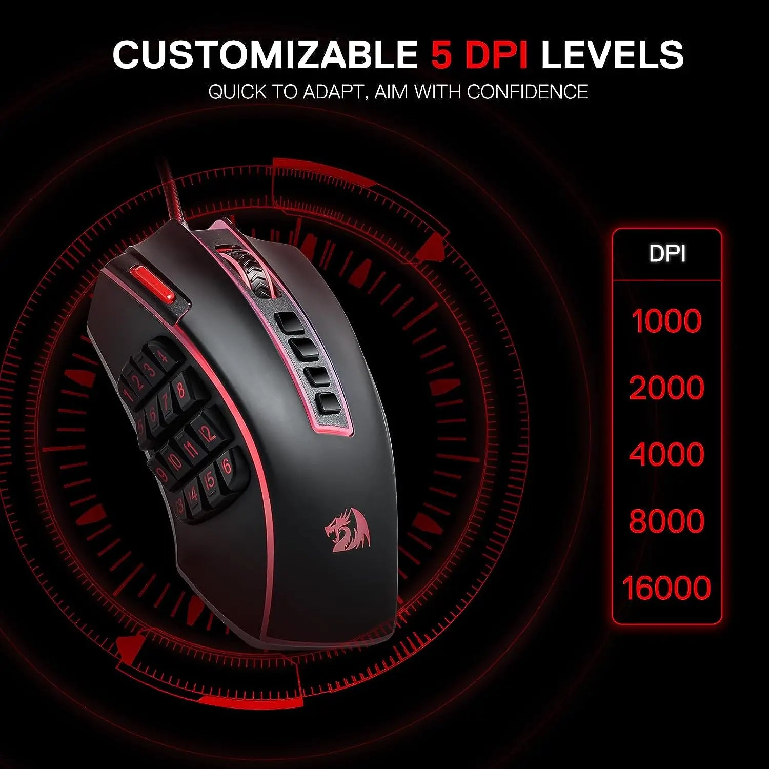 🐉 Redragon M990 MMO Gaming Mouse – Potência, Precisão e Controle Total