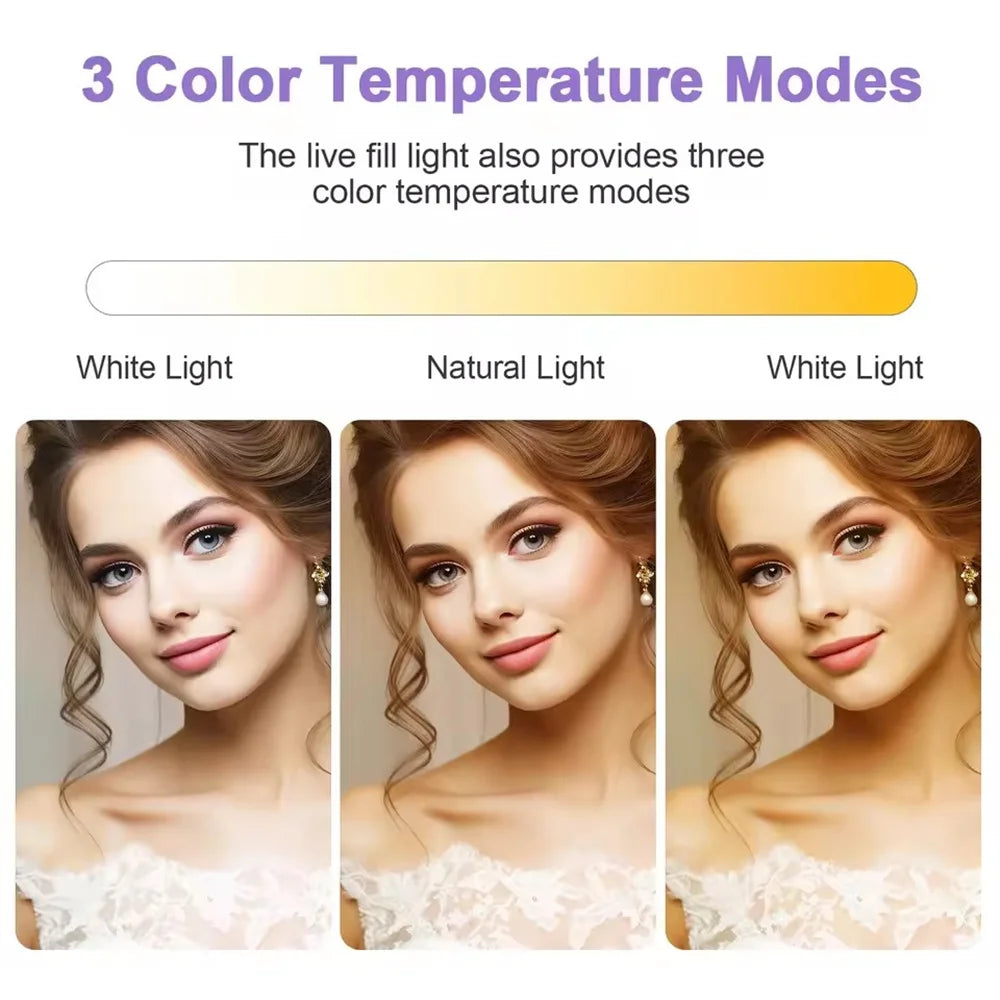 LED Video Light With Professional Tripod Stand Remote Control Dimmable Panel Lighting Photo Studio Live Photography Fill-in Lamp