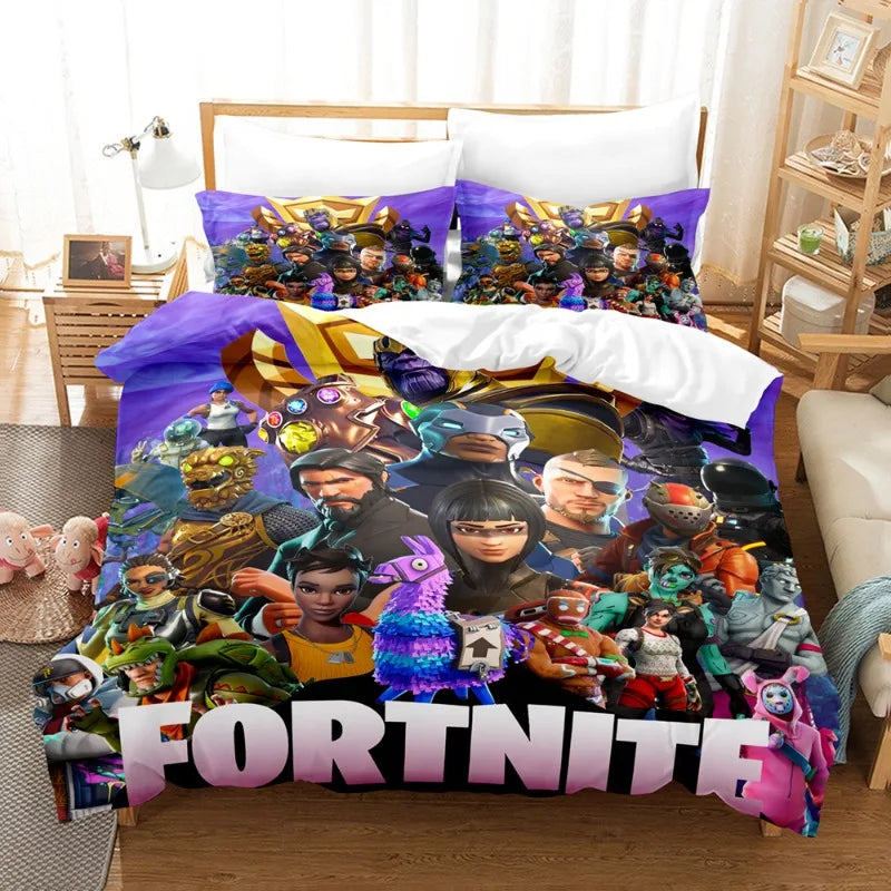 🎮🛏️ Fortnite Bedding Suit – Transforme o Quarto em um Campo de Batalha Épico! 🛏️🎮