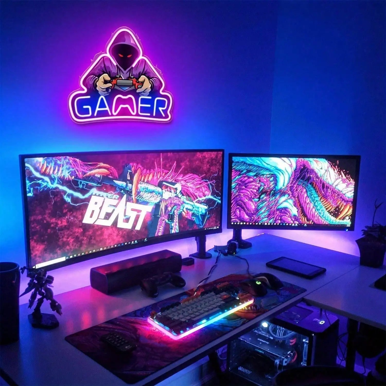 Neon LED Cool Gamer Player