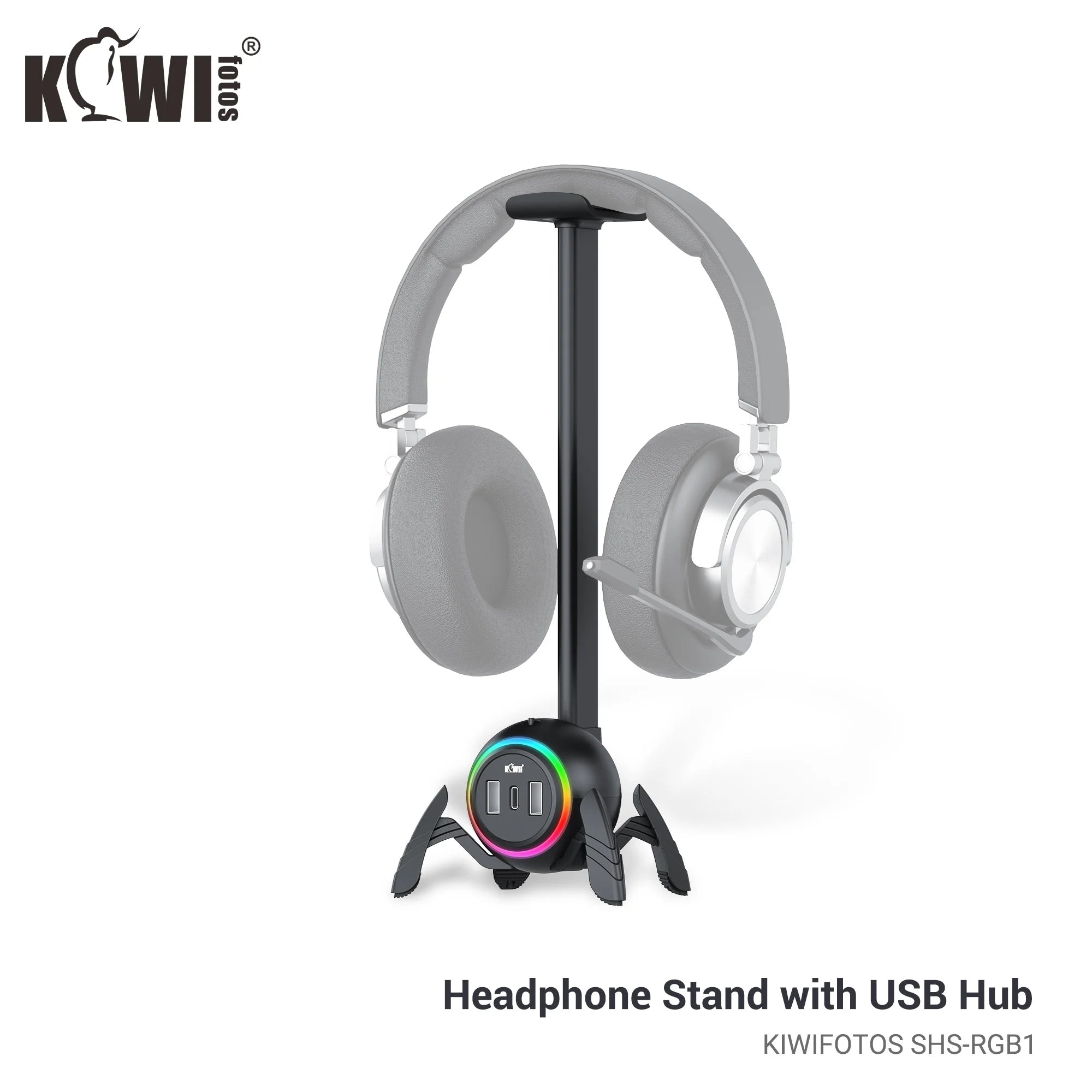 🎧🕷️ Suporte para Headset Spider RGB – Transforme sua Mesa Gamer em um Show de Luzes! 🕷️🎧