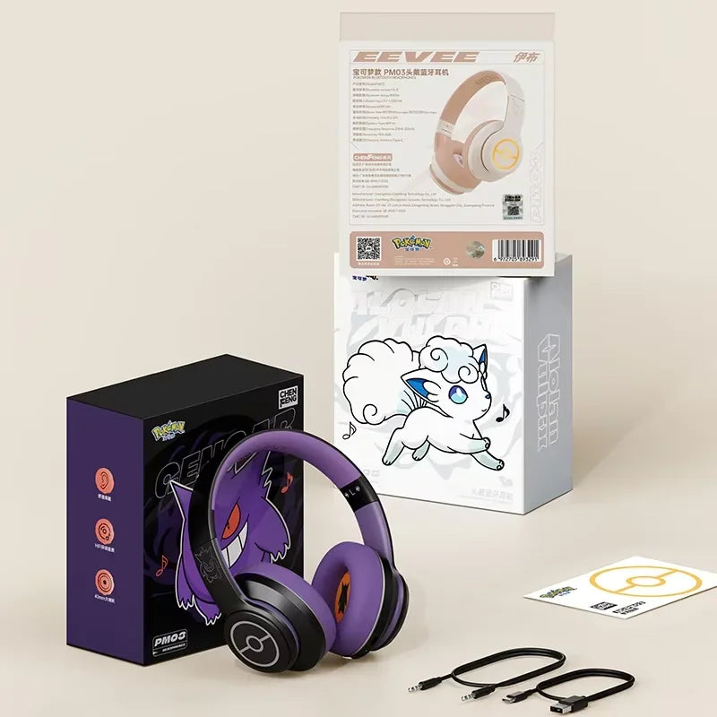 🎧👻 Pokémon Gengar Bluetooth Headset – Estilo, Som e Poder Fantasma!