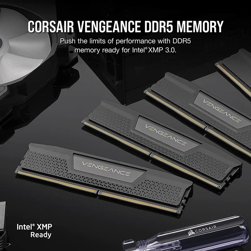 Memória CORSAIR DDR5 VENGEANCE – 16GB e 32GB para Desktop, Frequências de 5200MHz a 6400MHz