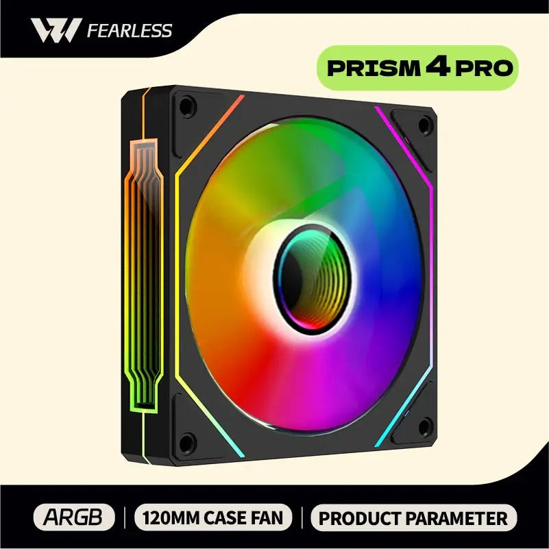 Ventoinha para Gabinete PRISM 4 PRO 120mm – Refrigeração Silenciosa e Potente com ARGB e PWM