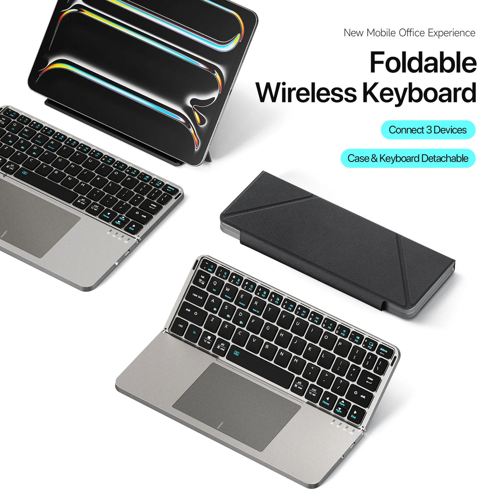 PHONEPACE Multifunctional Foldable Bluetooth Keyboard – Poder, Portabilidade e Estilo!
