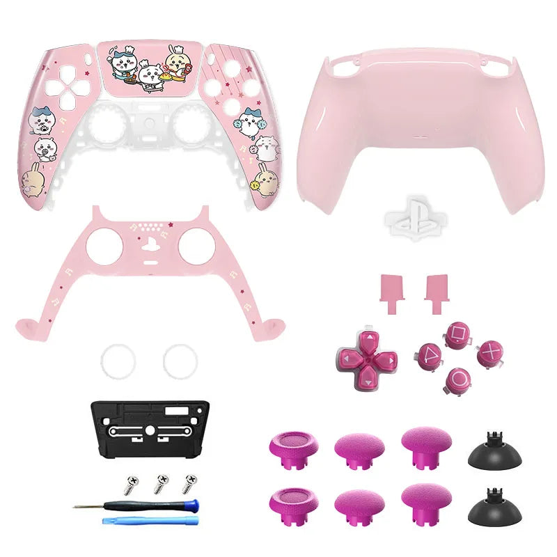 Carcaça Frontal Redesenhada com Touchpad para Comando PS5 – Modelos BDM 010/020/030/040/050 (Chiikawa Mode)