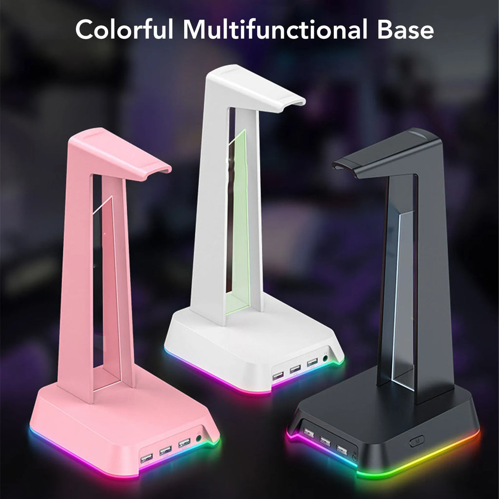 🎧✨ Suporte Gamer para Headset com Iluminação RGB, Porta USB e Design Multifuncional ✨🎧