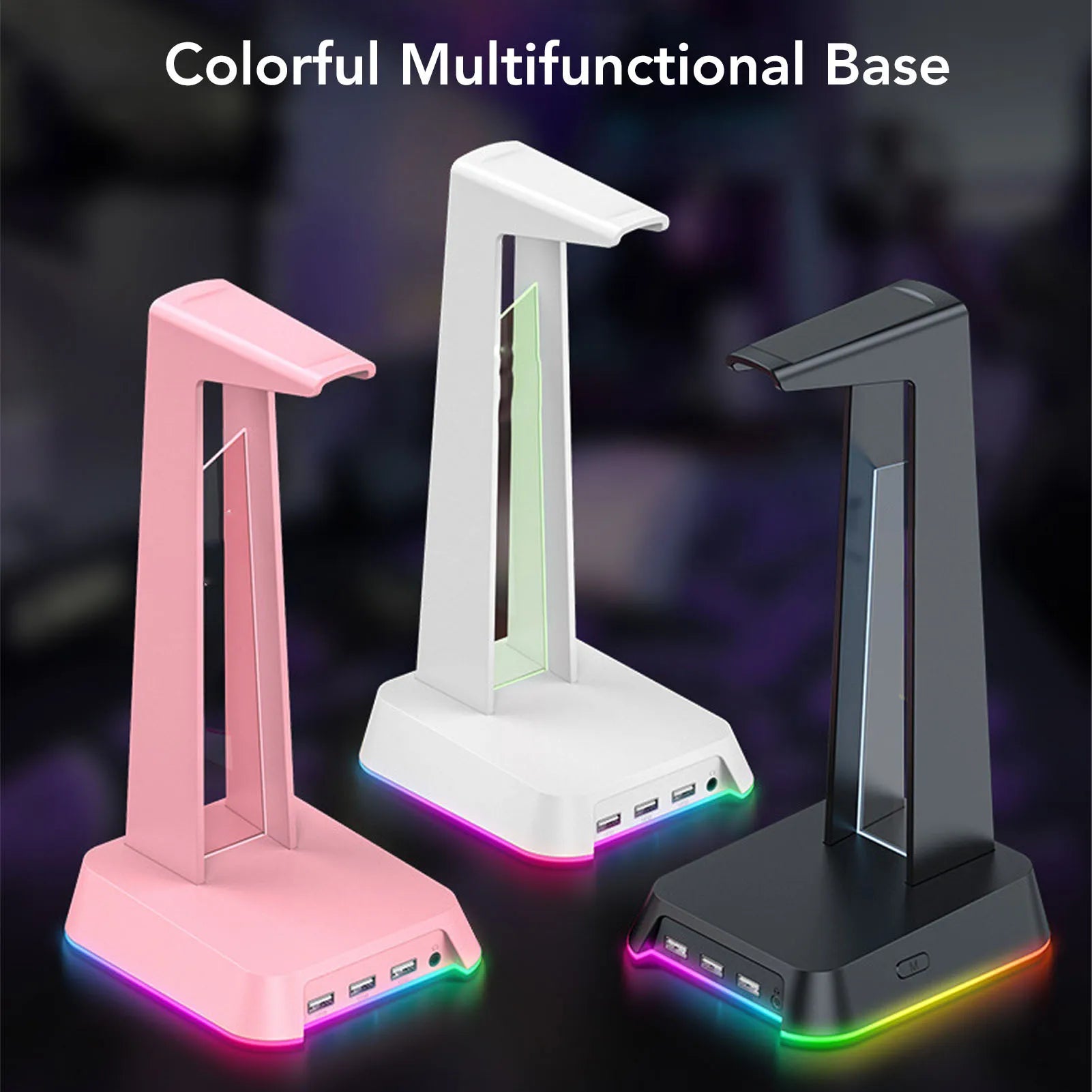 🎧✨ Suporte Gamer para Headset com Iluminação RGB, Porta USB e Design Multifuncional ✨🎧