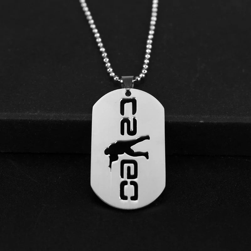 Colar Dog Tag CS:GO Counter-Strike | Pingente Gamer Prateado em Liga de Zinco | Acessório Unissex Estilo Militar