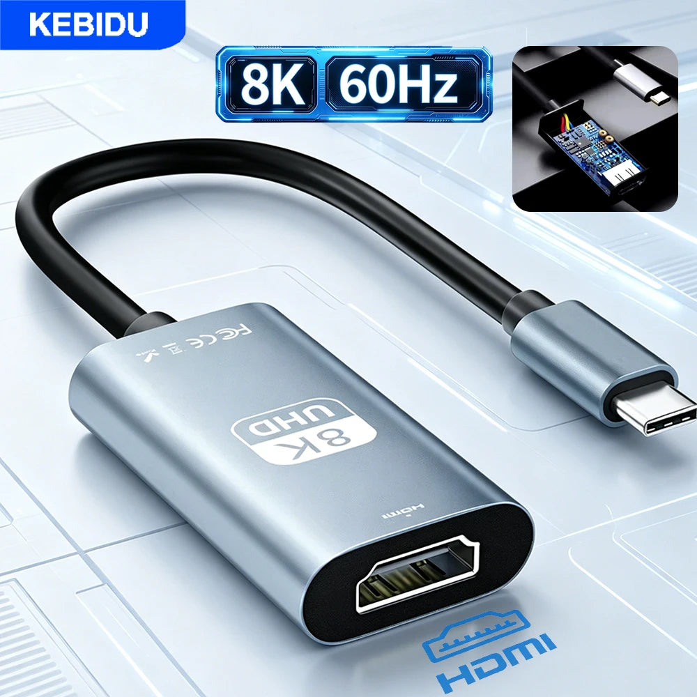 Cabo USB-C para HDMI 8K/4K 60Hz — Liga o Teu Ecrã ao Próximo Nível 🎮🖥️