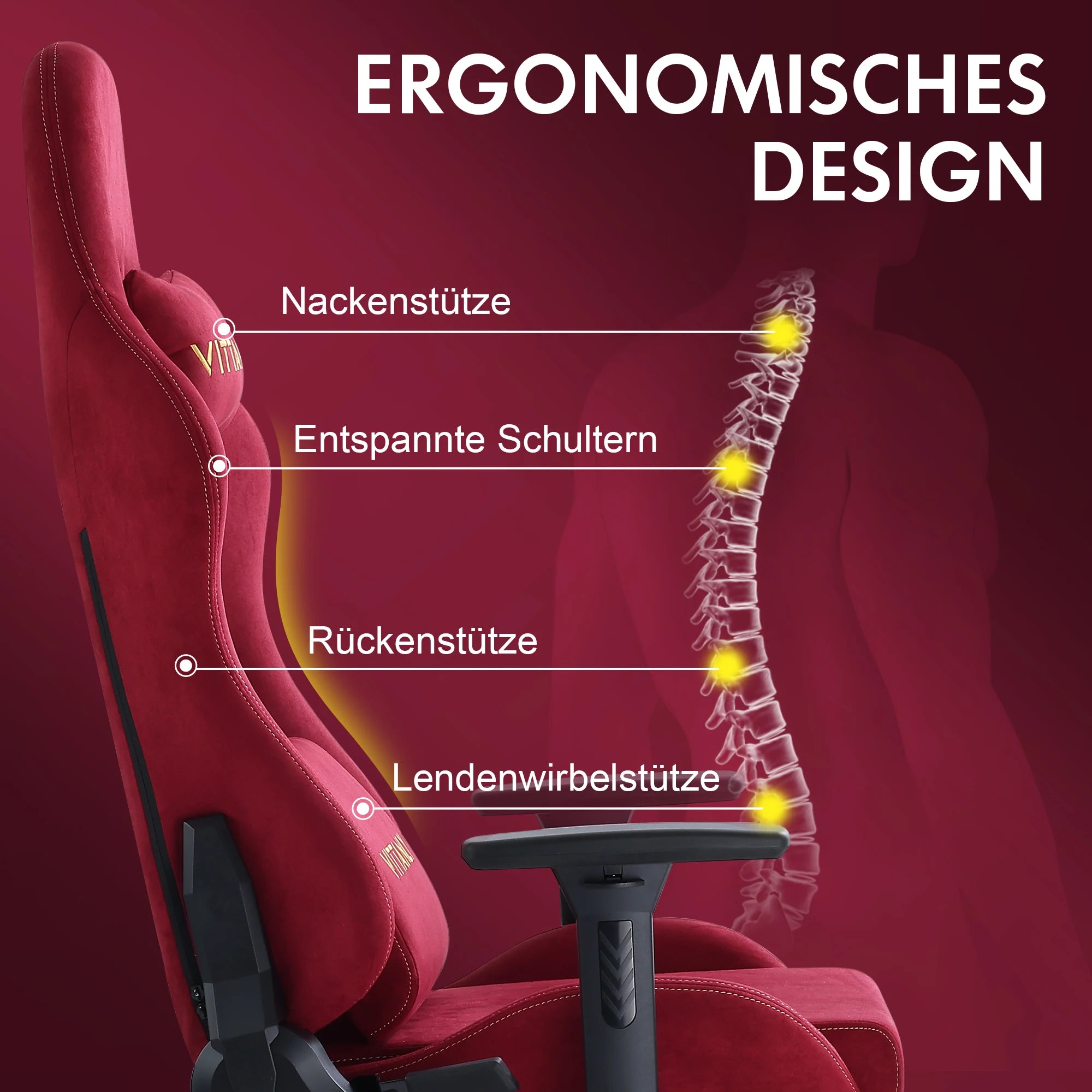 🕹️ Ergonomic Red Gaming Chair – Conforto, Estilo e Desempenho em Cada Partida