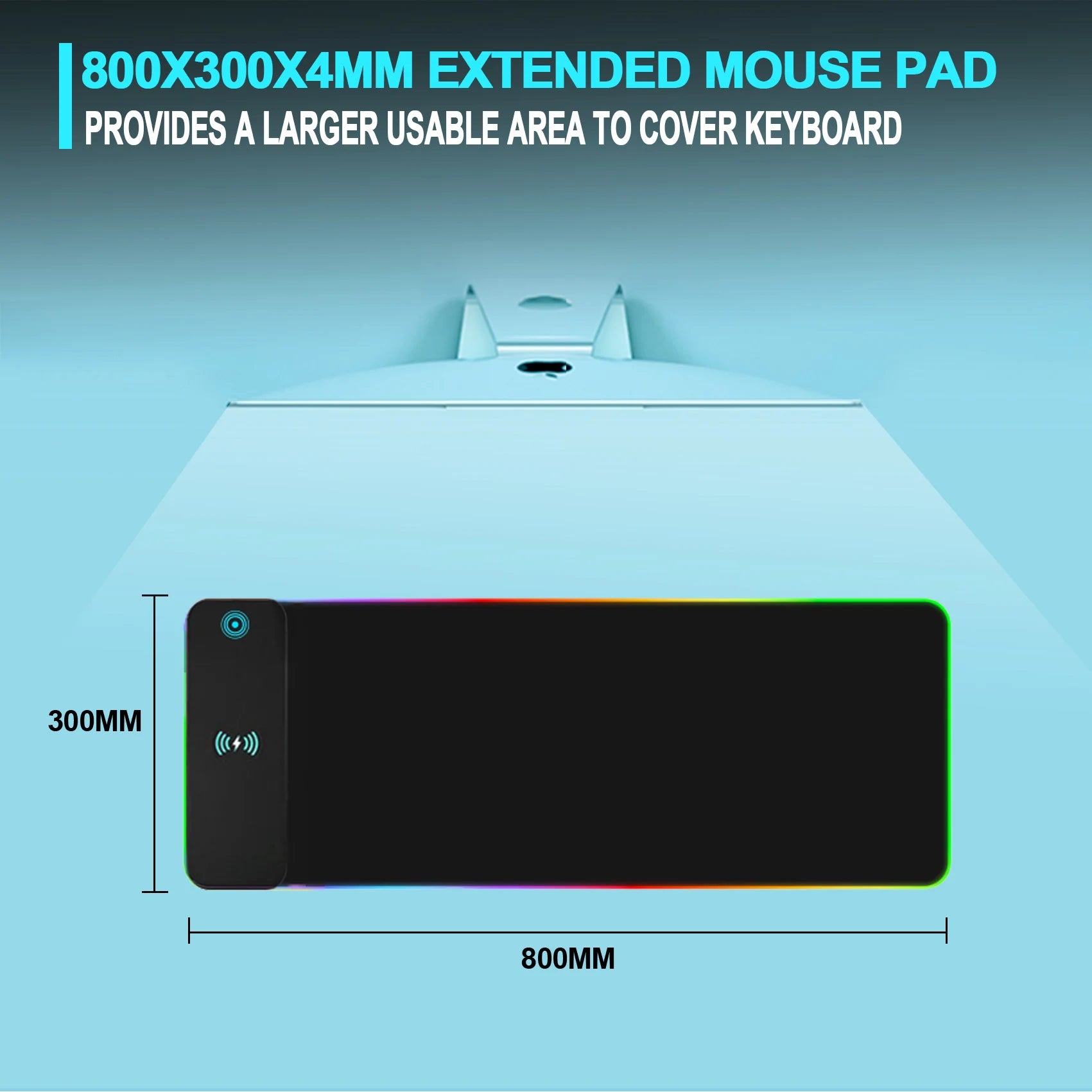 RGB Wireless Charging Gaming Mouse Pad – Performance + Estilo na tua Setup