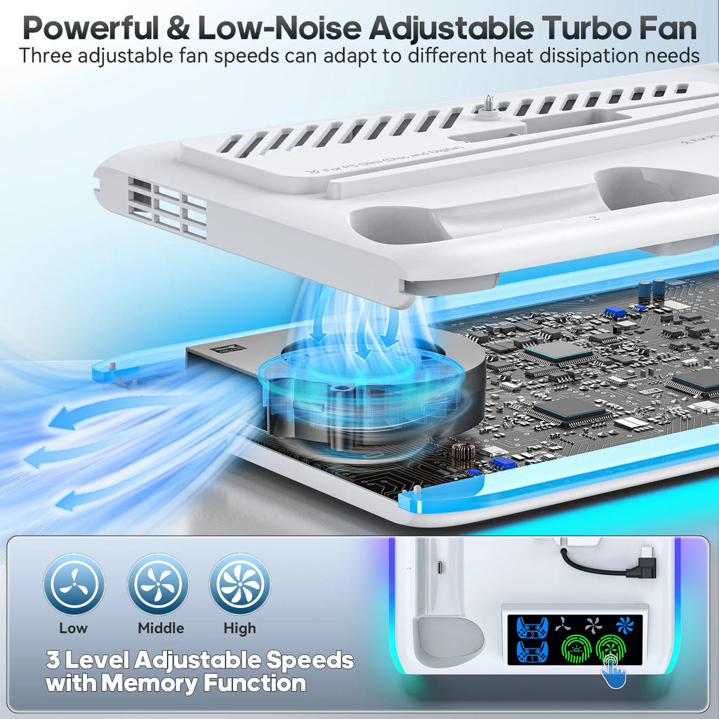 OIVO Multifunctional Base for PS5 ⚡🎮 | Cooling, Organization, and Charging in One Product