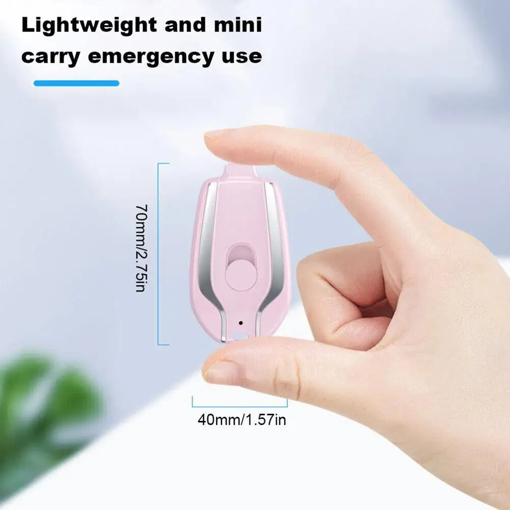 🔋 Mini Power Bank Type-C 1500mAh – Porta-chaves