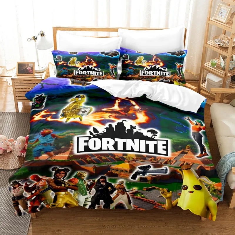 🎮🛏️ Fortnite Bedding Suit – Transforme o Quarto em um Campo de Batalha Épico! 🛏️🎮