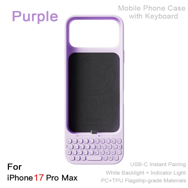 🚀 Capa Magnética com Teclado Integrado para iPhone 16 Pro Max e 17 Pro Max