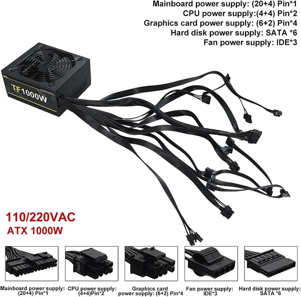 T.F.SKYWINDINTL 1000W 80 Plus Gold ATX Power Supply