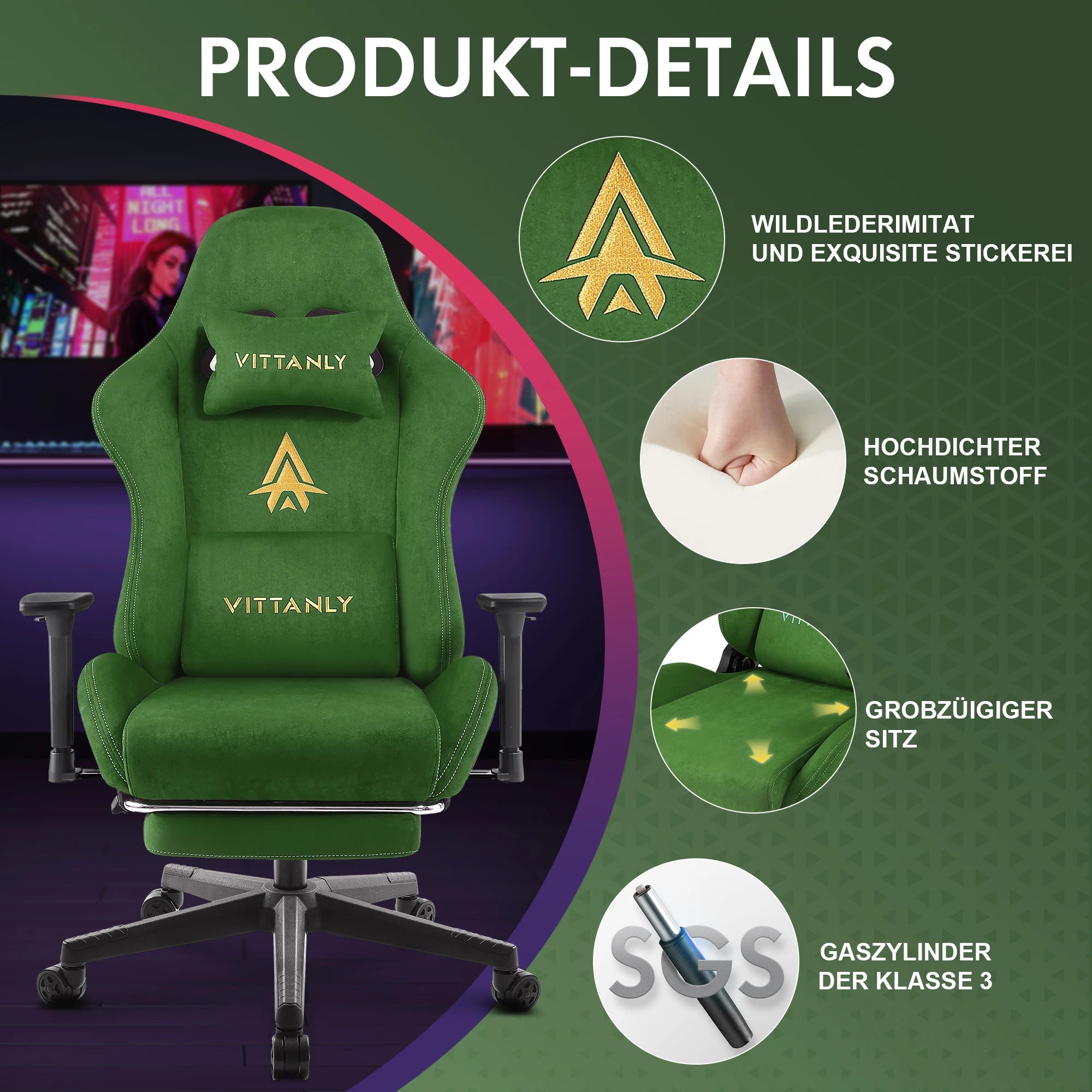 🕹️ Ergonomic Red Gaming Chair – Conforto, Estilo e Desempenho em Cada Partida