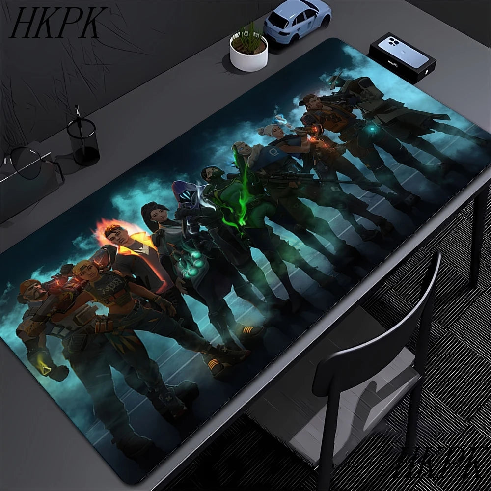 Mouse Pad Gamer Valorant XXL 90x40cm | Tapete Gaming Extended com Bordas Costuradas | Base Borracha Natural Antiderrapante | Superfície HD Impermeável | Compatível Óptico e Laser | Teclado e Mouse