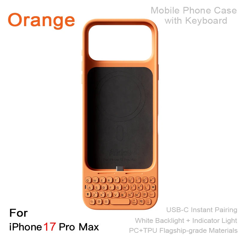 🚀 Capa Magnética com Teclado Integrado para iPhone 16 Pro Max e 17 Pro Max