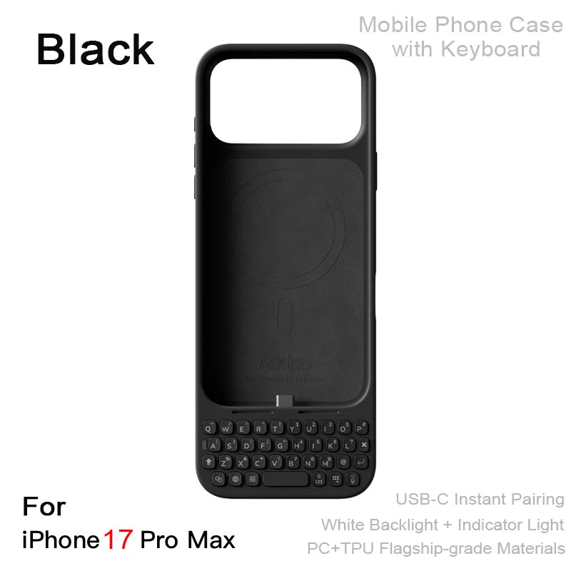 🚀 Capa Magnética com Teclado Integrado para iPhone 16 Pro Max e 17 Pro Max