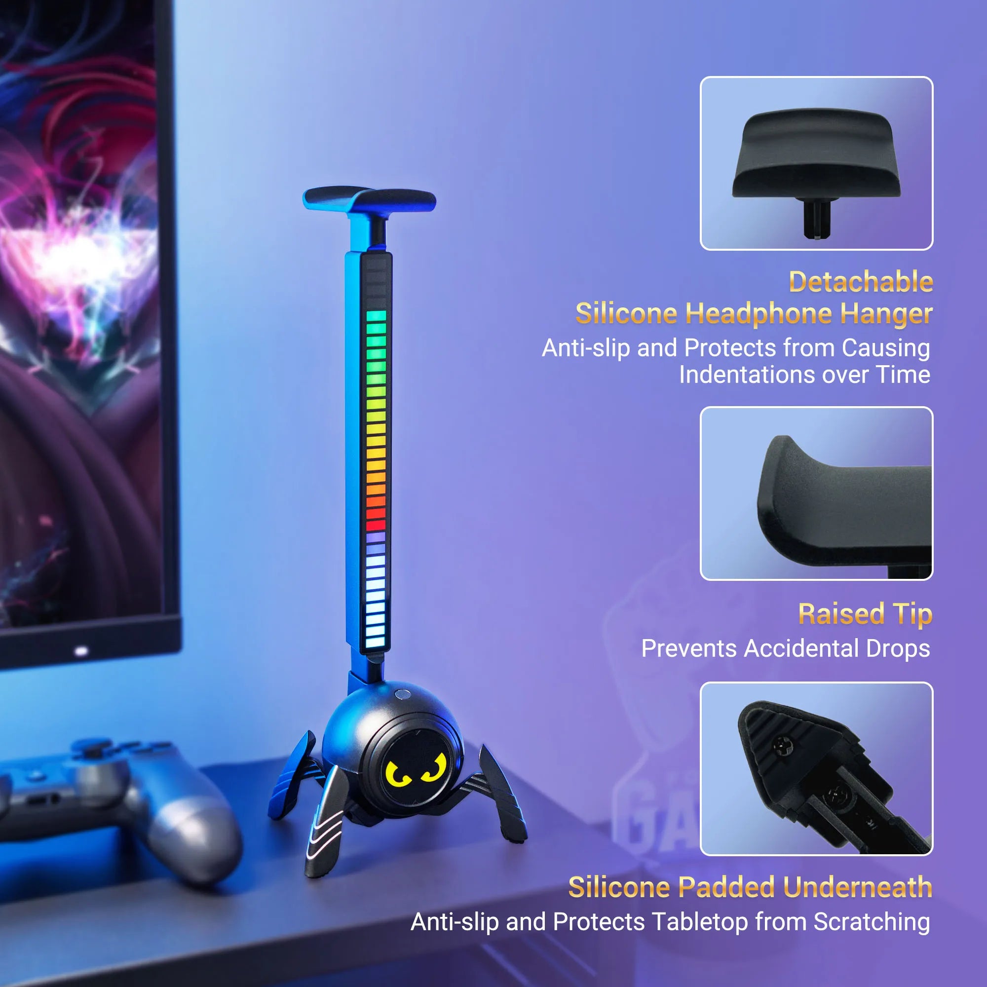 🎧🕷️ Suporte para Headset Spider RGB – Transforme sua Mesa Gamer em um Show de Luzes! 🕷️🎧
