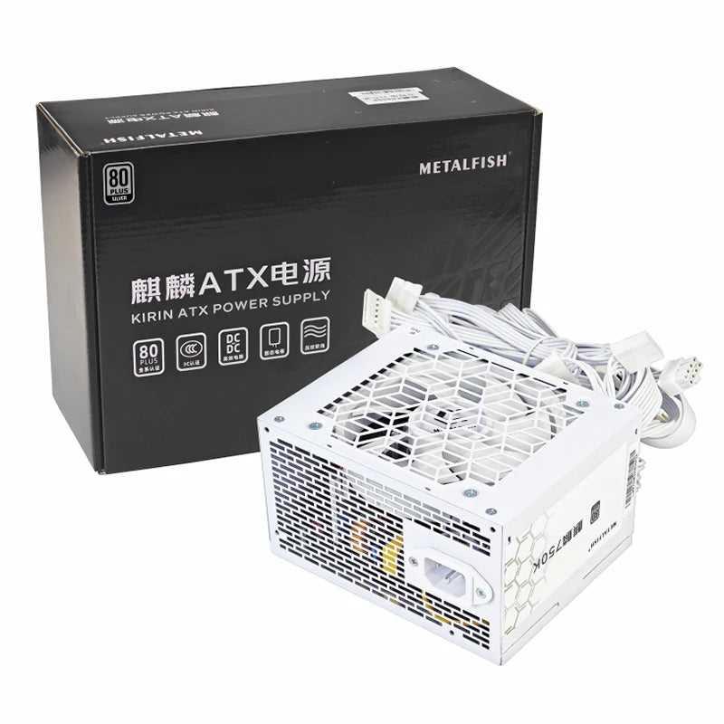 ⚡ METALFISH KIRIN750K – Fonte Premium ATX 600W / 700W | 80 Plus Silver | White Edition | ATX 3.0 | Full Modular (700W) ⚡