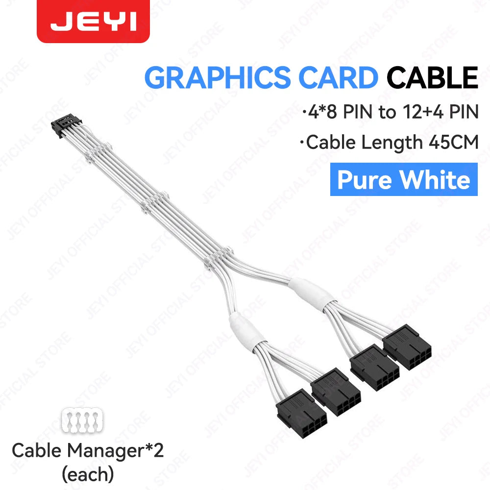 JEYI PSU Extension Cable Kit – 24Pin ATX + 8Pin EPS + 6 + 2Pin PCIe 