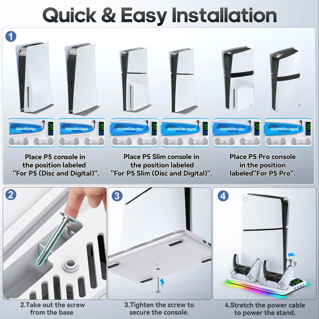 OIVO Multifunctional Base for PS5 ⚡🎮 | Cooling, Organization, and Charging in One Product