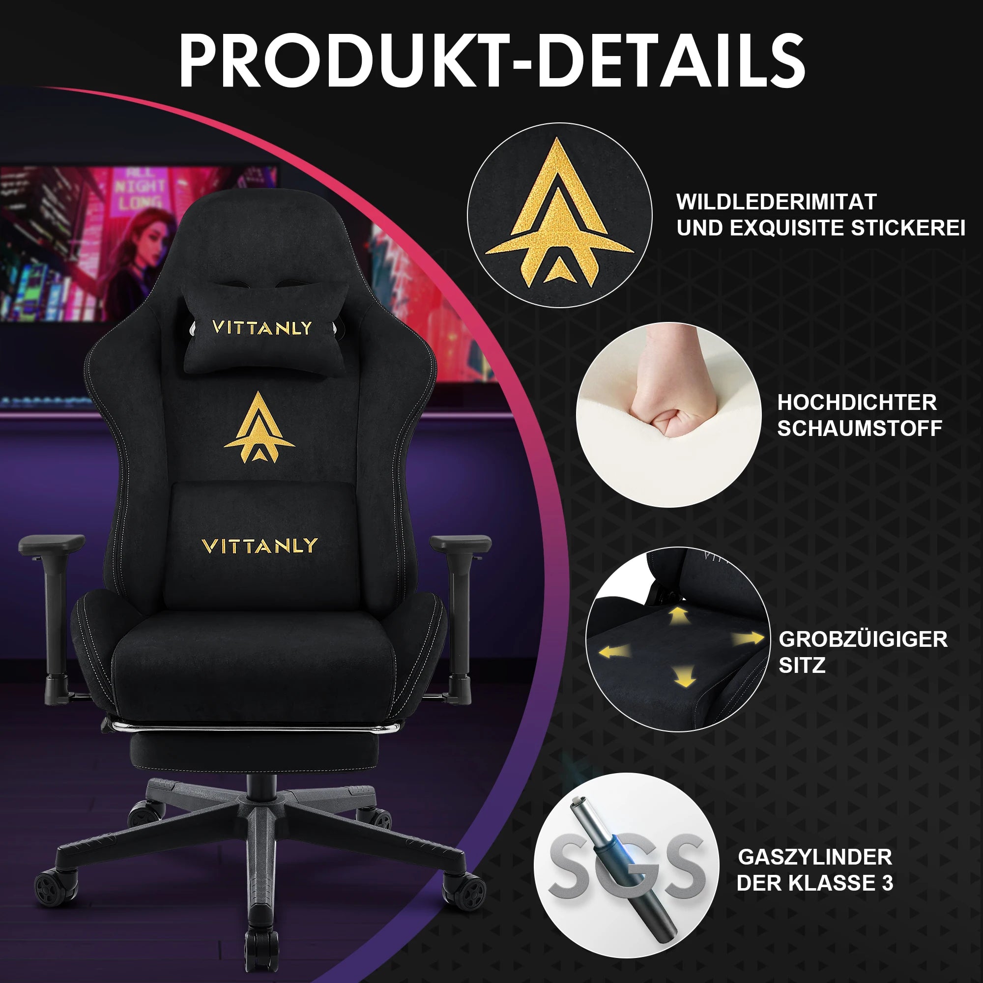 🕹️ Ergonomic Red Gaming Chair – Conforto, Estilo e Desempenho em Cada Partida