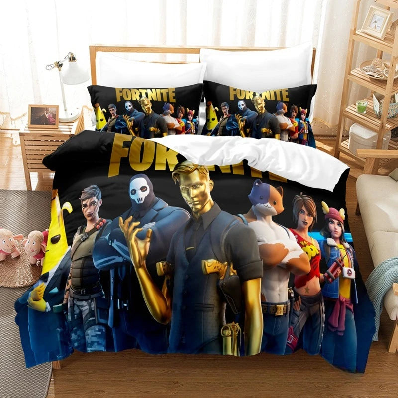 🎮🛏️ Fortnite Bedding Suit – Transforme o Quarto em um Campo de Batalha Épico! 🛏️🎮