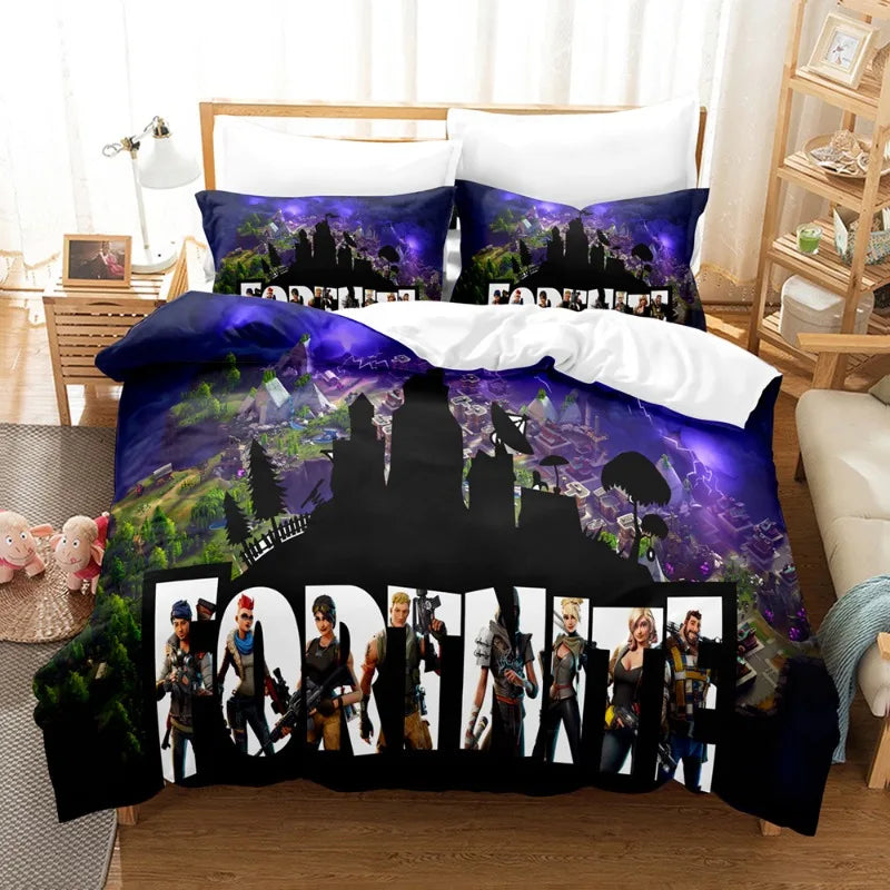 🎮🛏️ Fortnite Bedding Suit – Transforme o Quarto em um Campo de Batalha Épico! 🛏️🎮