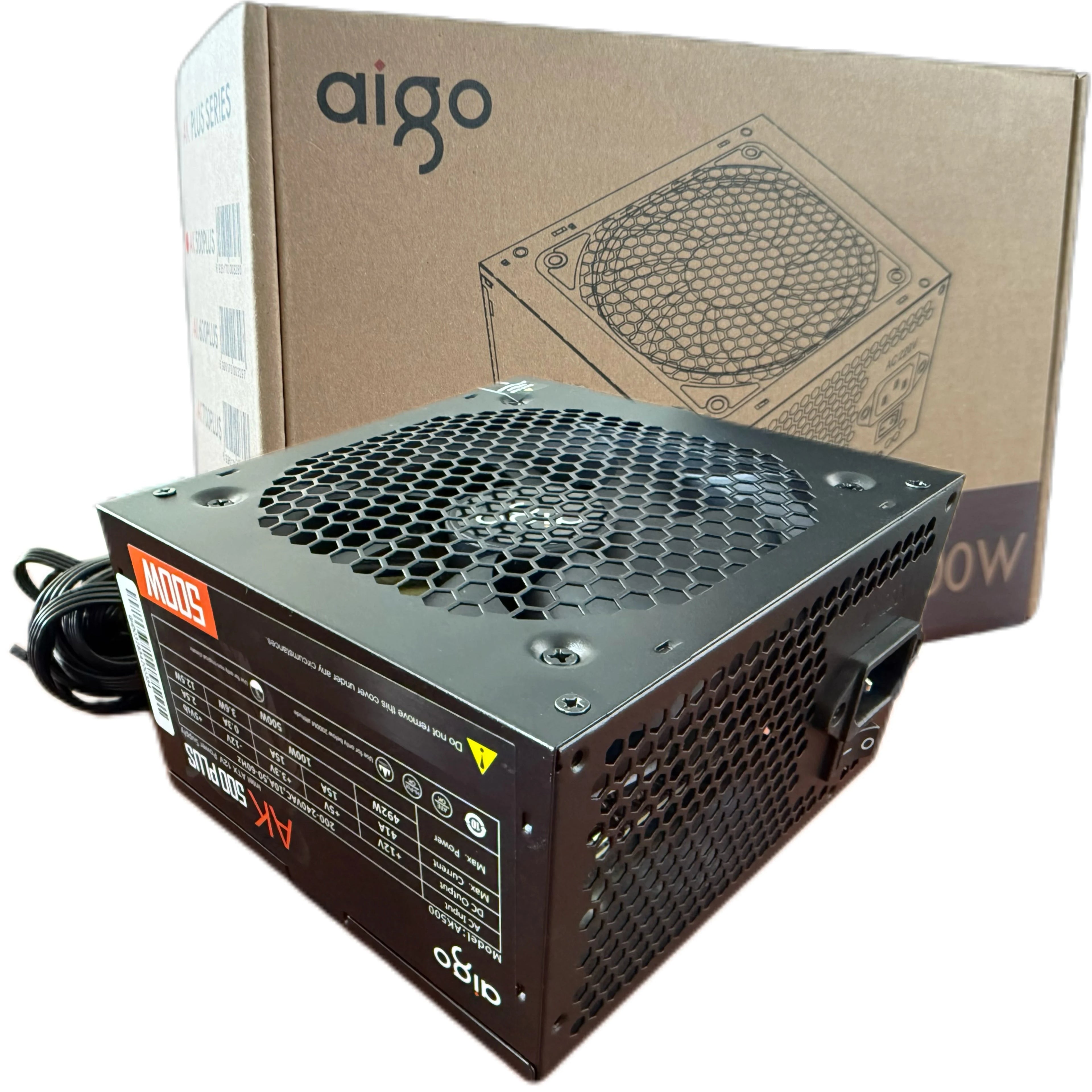 ⚡ Aigo AK500 – Fonte ATX 500W | RGB | Silenciosa | Gamer | 24PIN | PC Desktop / Server ⚡